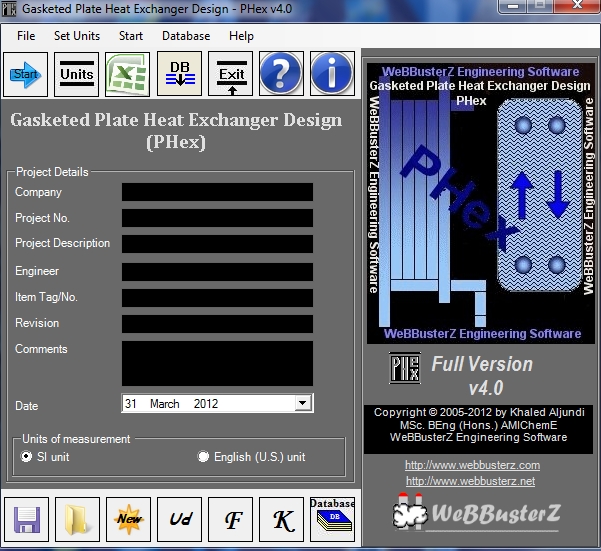 Click to view Gasketed Plate Heat Exchanger Design 4.0.0.1 screenshot