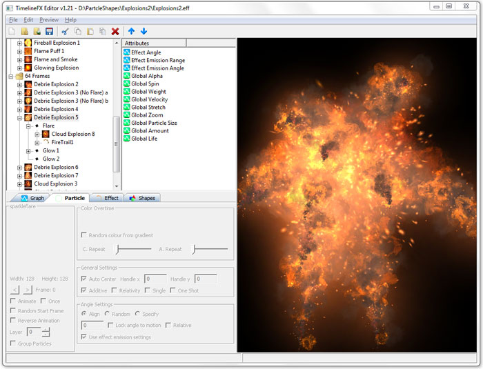 Click to view TimelineFX Particle Effects Editor 1.28 screenshot