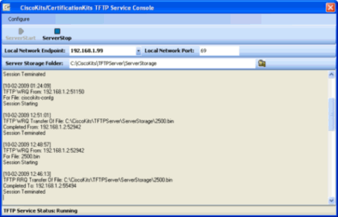 Click to view CiscoKits CCNA TFTP Server 1.0 screenshot