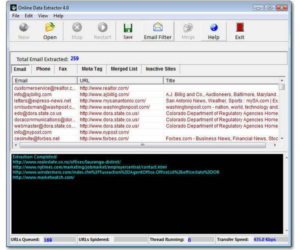 Click to view Online Data Extractor 4.0 screenshot