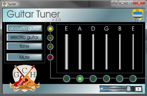 Click to view Free Guitar tuner 2.00 screenshot