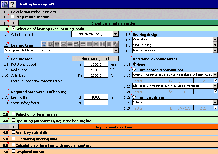 Click to view MITCalc - Rolling Bearings Calculation III 1.16 screenshot
