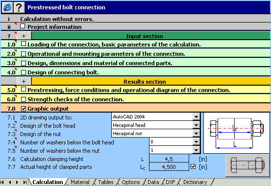 Click to view MITCalc - Bolted connection 1.22 screenshot