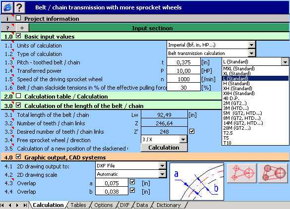 Click to view MITCalc - Multi pulley calculation 1.19 screenshot