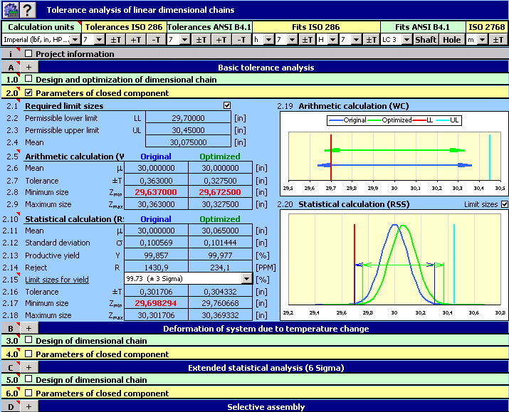 Click to view MITCalc - Tolerance analysis 1.17 screenshot