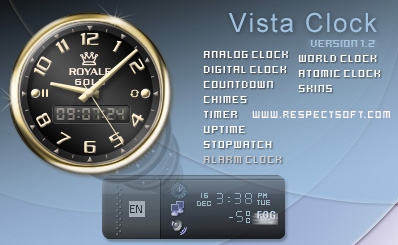 Click to view Vista Clock 1.2 screenshot