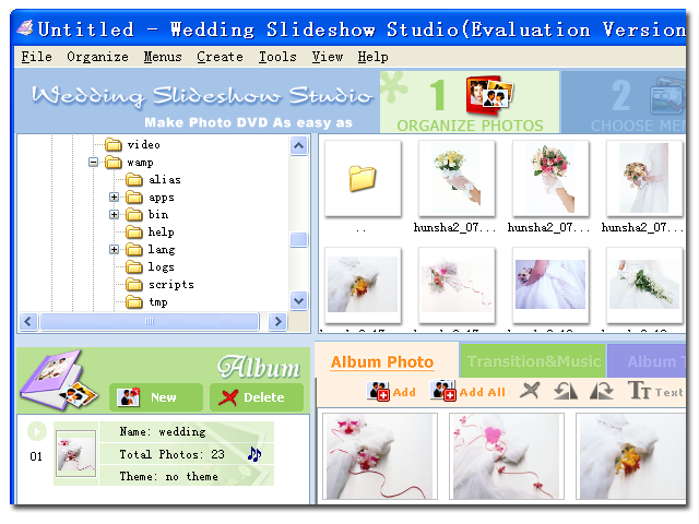 Click to view Wedding Slideshow Studio 1.36 screenshot