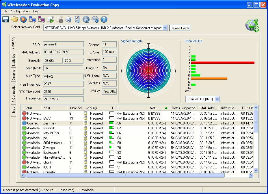 Click to view WirelessMon 4.0.1008 screenshot