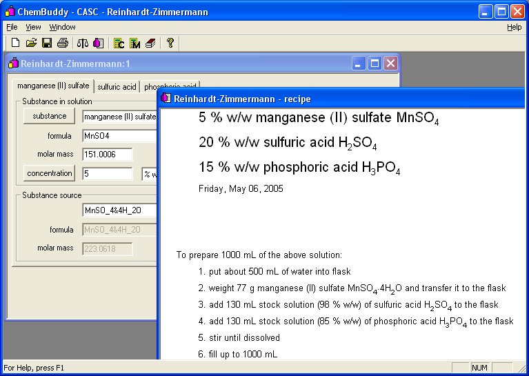 Click to view CASC concentration calculator 1.0.2.35 screenshot