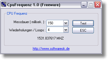 Click to view CpuFrequenz 1.02 screenshot