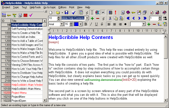 Click to view HelpScribble 7.8.3 screenshot