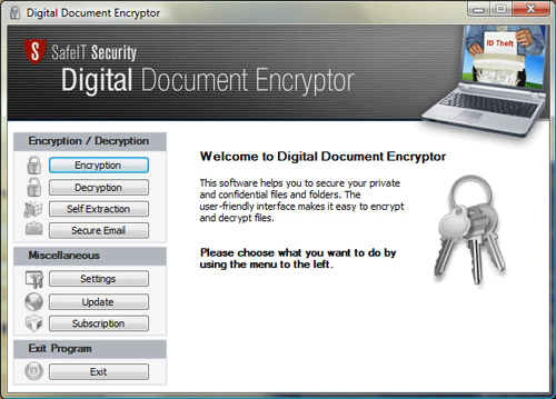 Click to view Digital Document Encryptor 2011 screenshot