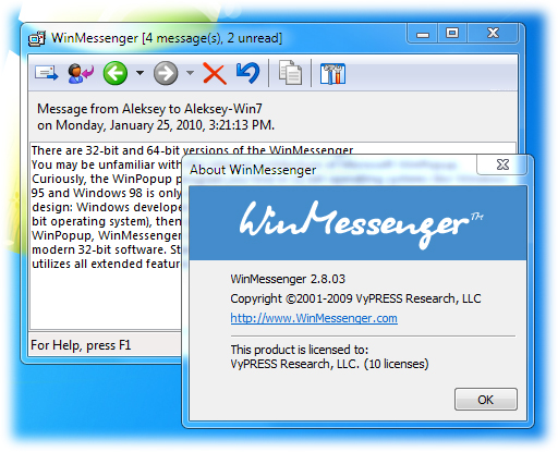 Click to view WinMessenger 2.8.05 screenshot