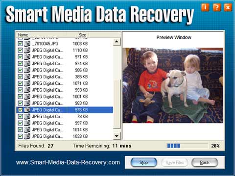 Click to view Smart Media Data Recovery 2.80 screenshot