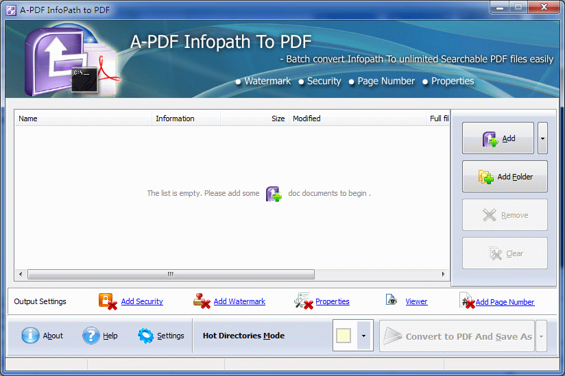 Click to view A-PDF InfoPath to PDF 5.6 screenshot