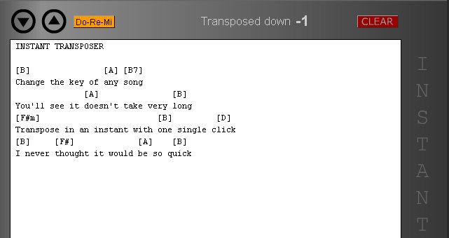 Click to view Instant Transposer 1.0 screenshot