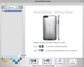 Click to view iCoolsoft iPod Transfer 3.1.10 screenshot