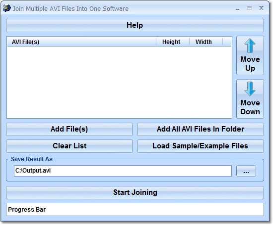 Click to view Join Multiple AVI Files Into One Software 7.0 screenshot