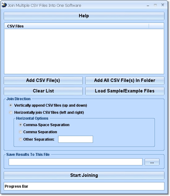 Click to view Join Multiple CSV Files Into One Software 7.0 screenshot