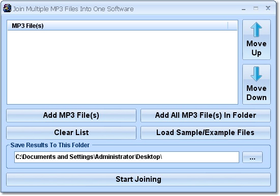 Click to view Join Multiple MP3 Files Into One Software 7.0 screenshot