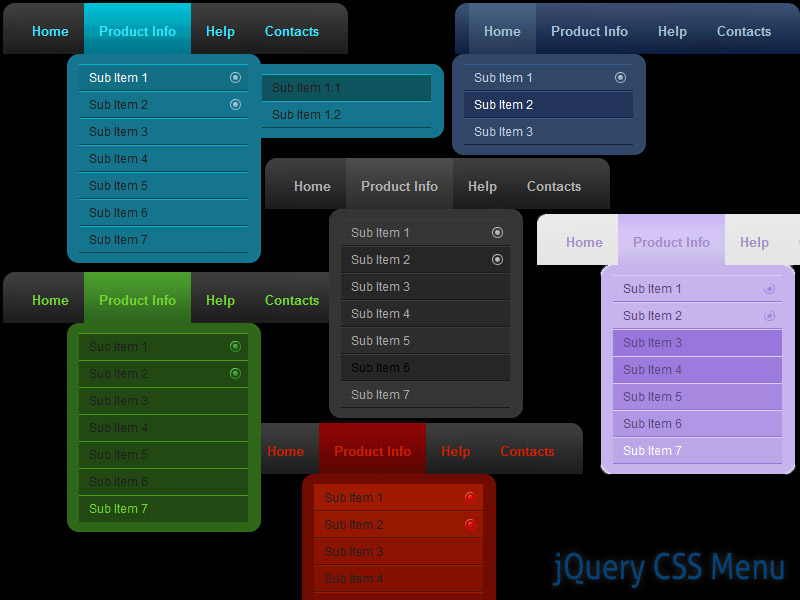 Click to view jQuery CSS Menu Style 06 1.5 screenshot