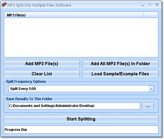 Click to view MP3 Split Into Multiple Files Software 7.0 screenshot