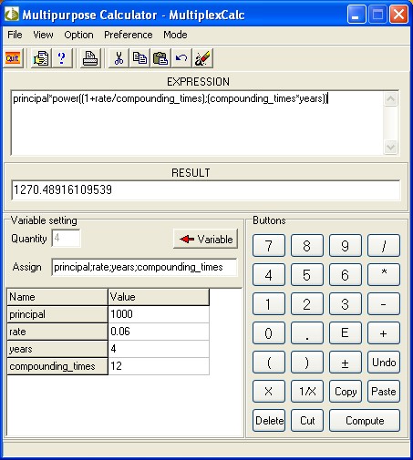 Click to view MultiplexCalc 5.4.9 screenshot