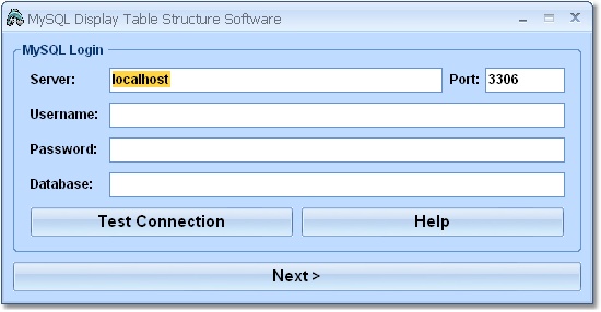 Click to view MySQL Display Table Structure Software 7.0 screenshot