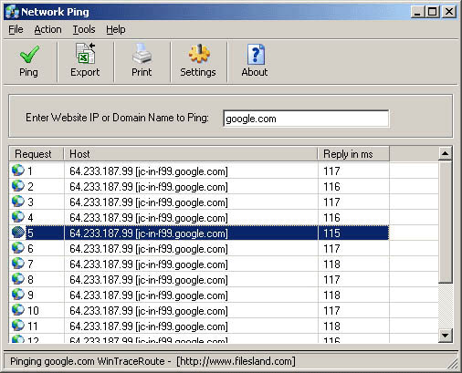Click to view Network Ping 2.42 screenshot