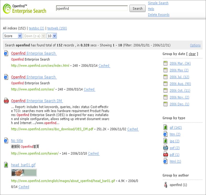 Click to view Openfind Enterprise Search 3.0 screenshot