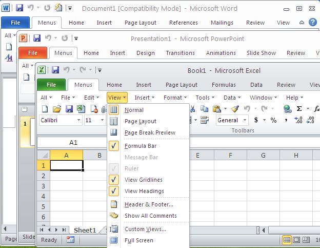 Click to view Classic Menu for Office Home and Business 2010 5.00 screenshot
