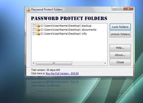 Click to view Protect Folders 1.0 screenshot