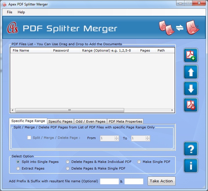 Click to view Apex PDF Splitter Software 2.3.8.2 screenshot