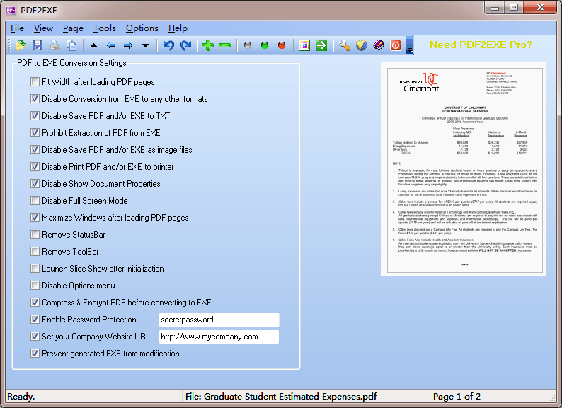 Click to view PDF2EXE 5.0 screenshot