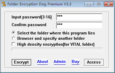 Click to view Folder Encryption Dog Premium 3.3 screenshot