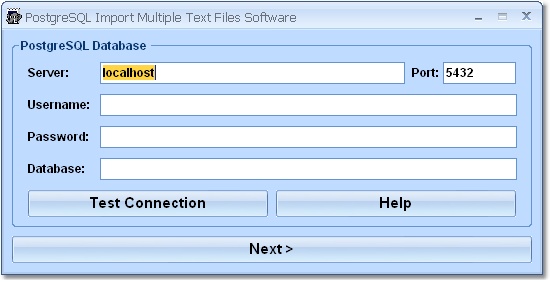 Click to view PostgreSQL Import Multiple Text Files Software 7.0 screenshot