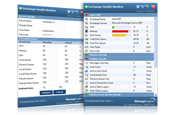Click to view Free Exchange Health Monitor 2.0 screenshot