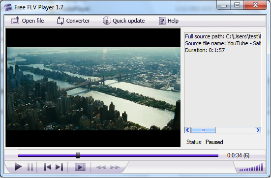 Click to view Free FLV Player 1.8 screenshot