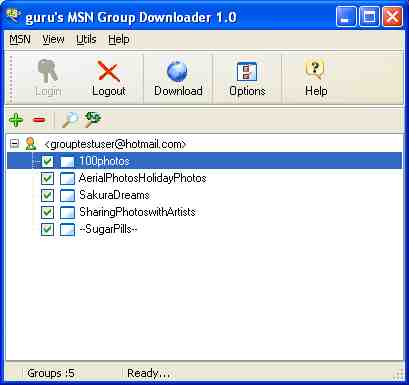 Click to view MSN Group Downloader 2.0 screenshot