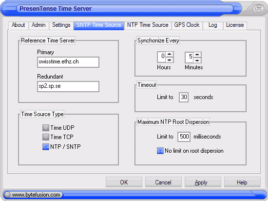 Click to view PresenTense Time Server 4.1 screenshot