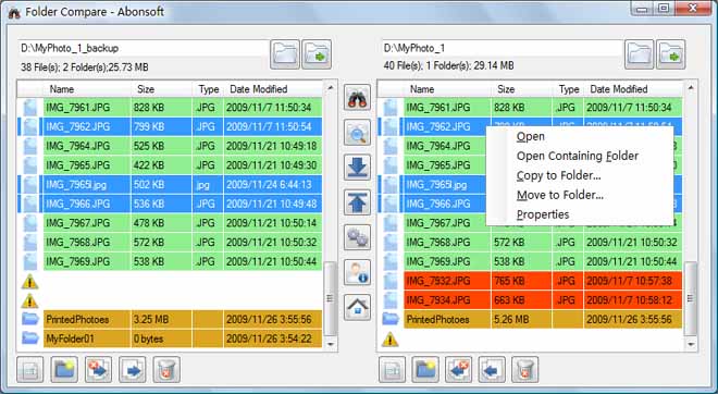 Click to view Abonsoft Folder Compare 2.0.130223 screenshot