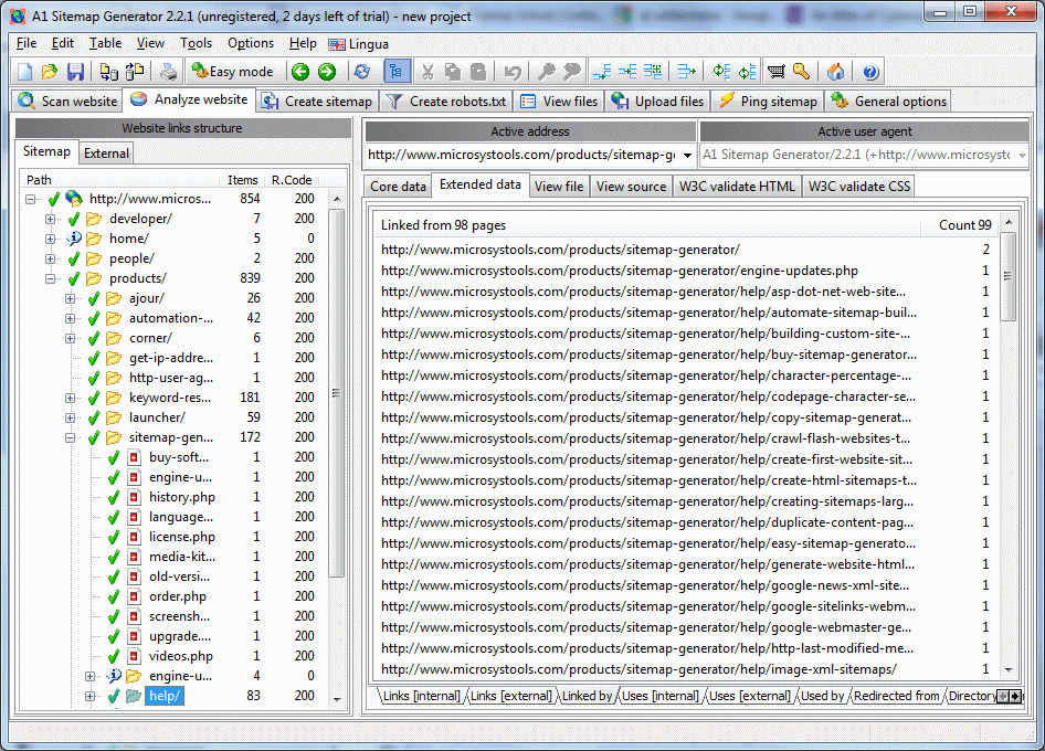 Click to view A1 Sitemap Generator 5.1.0 screenshot