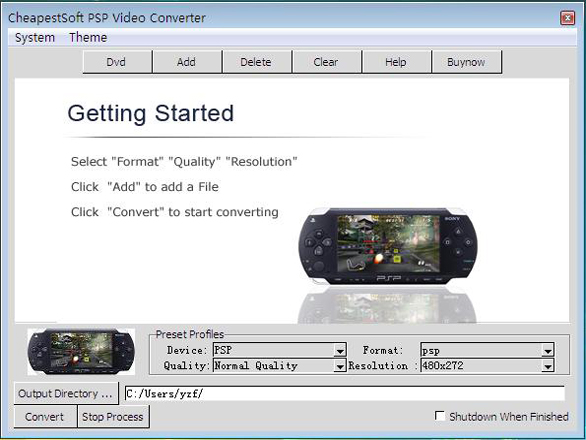 Click to view CheapestSoft PSP Video Converter 3.0.1 screenshot