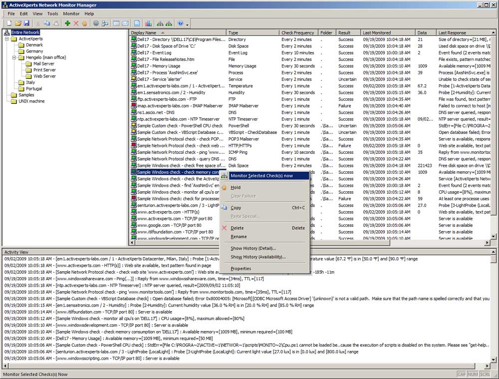 Click to view ActiveXperts Network Monitor 7.2 screenshot