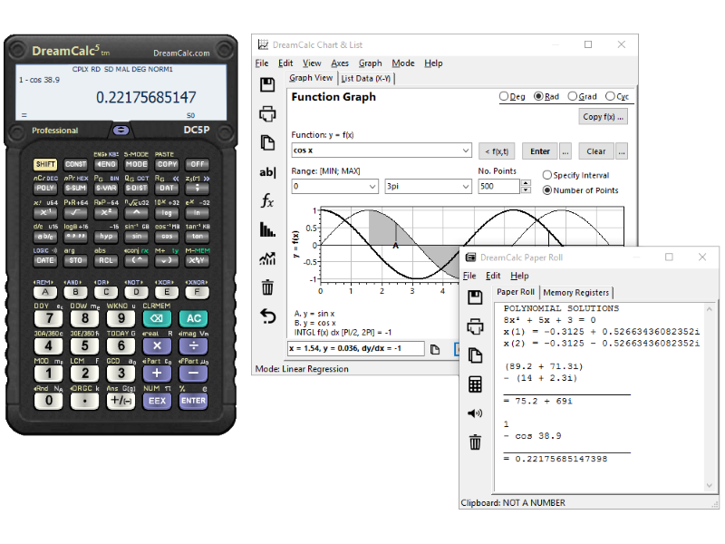 Click to view DreamCalc DCP Professional Calculator 4.9.2 screenshot