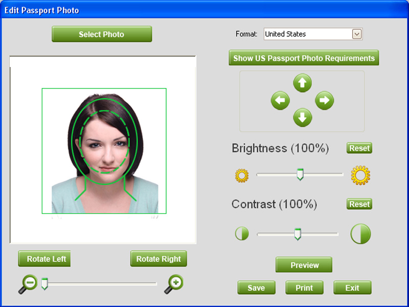 Click to view Free passport photo software 7.2.0 screenshot