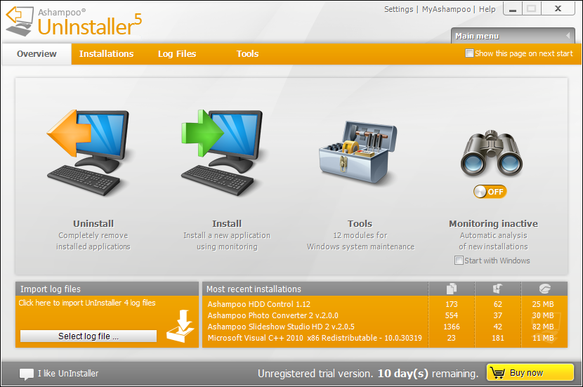 Click to view Ashampoo UnInstaller 5.0.4 screenshot