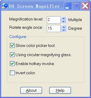 Click to view U4 Screen Magnifier 2.01 screenshot