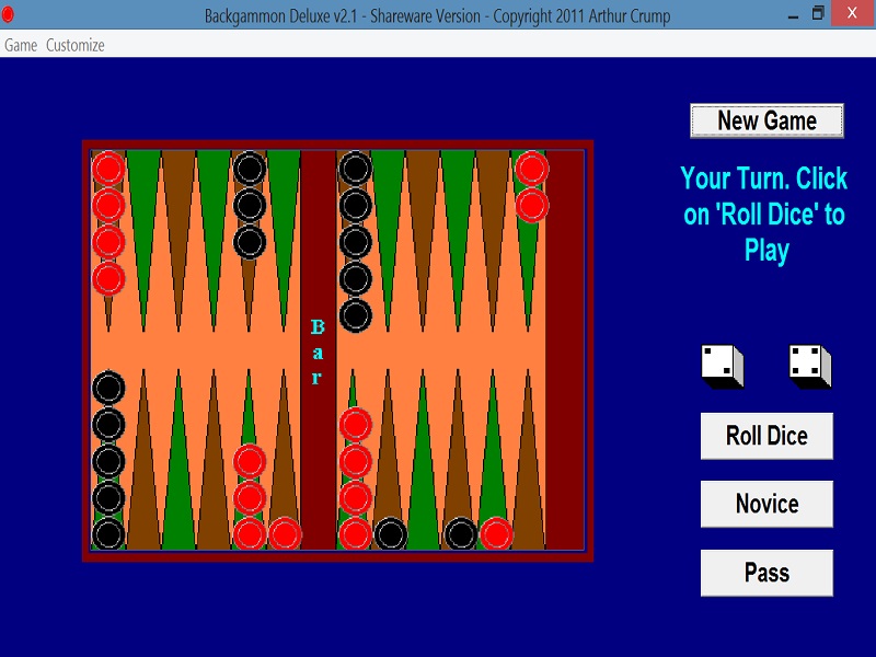 Click to view Backgammon Deluxe 2.1 screenshot