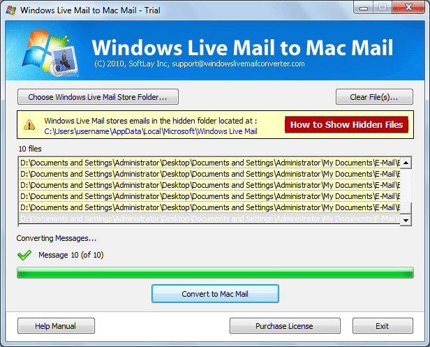 Click to view Convert Windows Mail to Mac Mail 4.7 screenshot